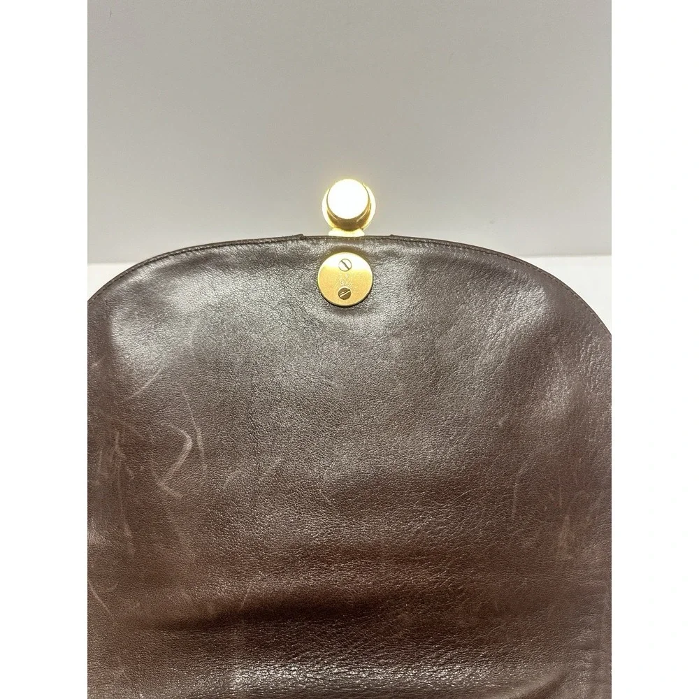 VintageBrown Genuine Leather Made In Italy Purse Made For Bloomingdales Elegant!